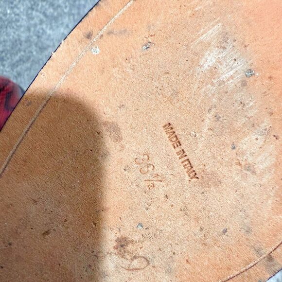 GIVENCHY Calfskin Red Python Embossed Studded Ankle Boots Womens 6.5 36.5 Straps - Picture 9 of 11